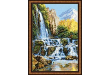 1194 Пейзаж з водоспадом. Набір для вишивки хрестиком Ріоліс