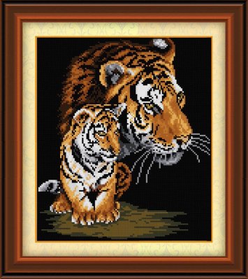 30044 Тигрица и тигренок. Набор для рисования камнями - 1
