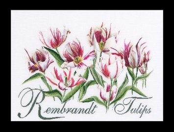 447 Rembrandt Tulips Linen. Набір для вишивки хрестом Thea Gouverneur - 1