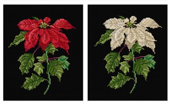 604.05 Poinsetia Black Aida. Набор для вышивки крестом Thea Gouverneur - 1