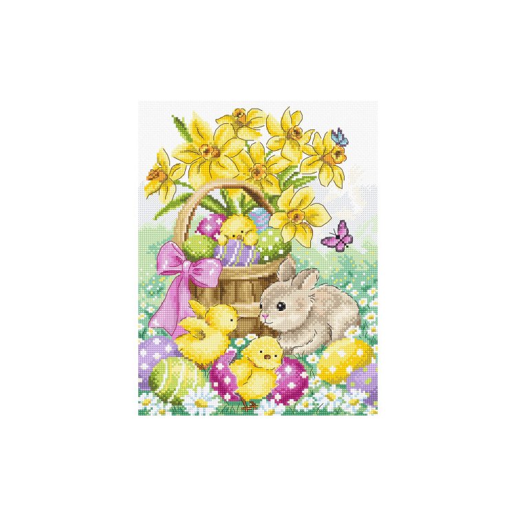 Набор для вышивки крестом L8033 Easter Rabbit and Chicks. Letistitch - 1