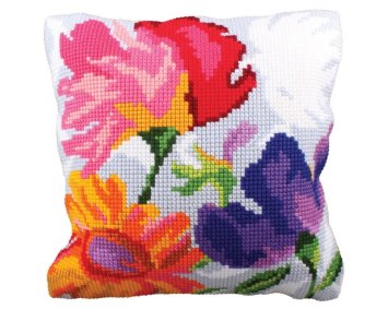 5227 Stylish flowers. Набір для вишивки хрестиком Collection D'Art - 1
