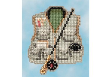 вышивка гладью MH181614 Рыболовный жилет. Набор для вышивки в смешанной технике Mill Hill