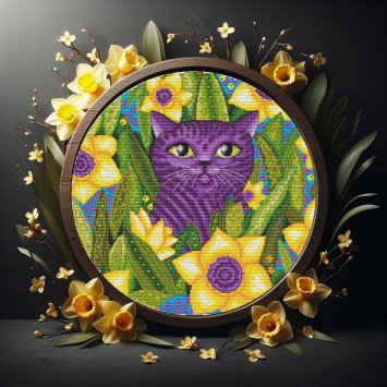 Набір для вишивання хрестом Котоманія. Смугастик Ksenya project 10-001 - 3 Набір для вишивання хрестом Котоманія. Смугастик Ksenya project 10-001 - 3