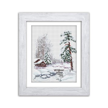 N008 Зима. Набір для вишивки хрестом Кольорова - 1