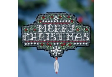 вишивка гладдю MH181634 Веселого Різдва. Набір для вишивки в змішаній техніці Mill Hill