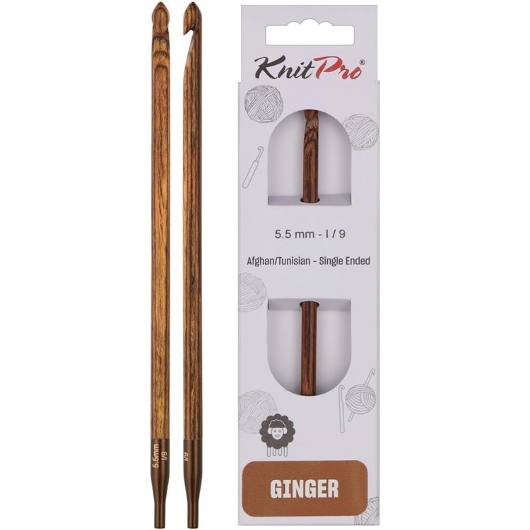 31266 Крючок односторонній туніський з`ємний Ginger KnitPro, 5.50 мм - 1
