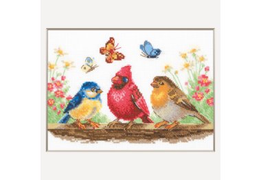  A1040 Весняні пташки. Набір для вишивки хрестиком AINE