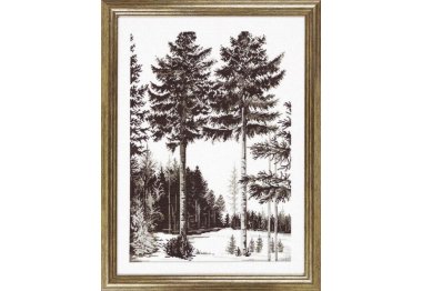 70-3127 Деревья. Графика. Набор для вышивания крестом PERMIN 70-3127 Деревья. Графика. Набор для вышивания крестом PERMIN