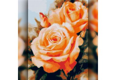  TWD10012 Оранжевые розы. Набор алмазной вышивки