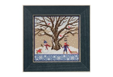вишивка гладдю MH171711 Зимовий дуб. Набір для вишивки в змішаній техніці Mill Hill