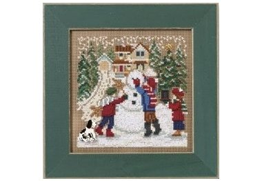 вышивка гладью MH149302 Снежный день. Набор для вышивки в смешанной технике Mill Hill