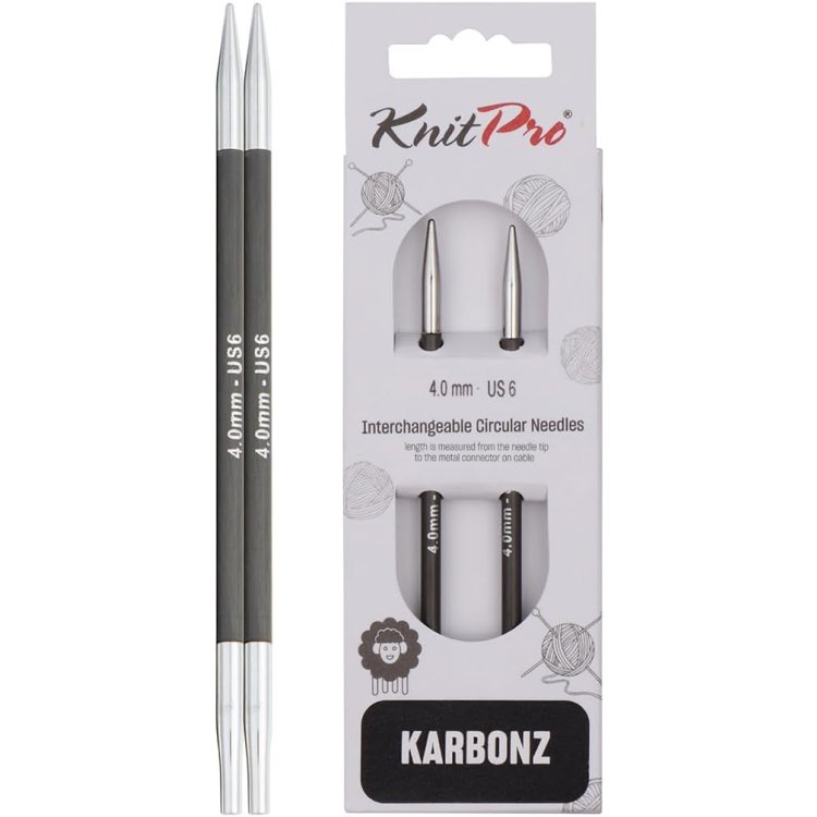 41325 Спицы съемные короткие Karbonz KnitPro 4.00 мм - 1 41325 Спицы съемные короткие Karbonz KnitPro 4.00 мм - 1