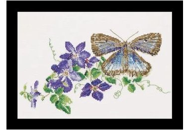  438A Butterfly-Clematis Aida. Набір для вишивки хрестом Thea Gouverneur