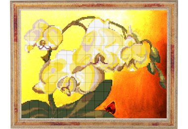  ПВ-147/3 Желтые орхидеи. Схема для вышивки бисером