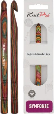 20714 Крючок вязальный односторонний Symfonie Wood KnitPro, 15 см, 10.00 мм - 1 20714 Крючок вязальный односторонний Symfonie Wood KnitPro, 15 см, 10.00 мм - 1