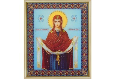 алмазная вышивка КС-148 Икона Покров Пресвятой Богородицы Набор картина стразами