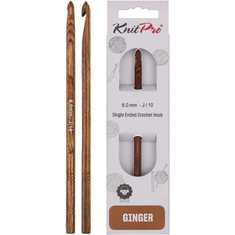31247 Крючок односторонний Ginger KnitPro, 6.00 мм - 1 31247 Крючок односторонний Ginger KnitPro, 6.00 мм - 1
