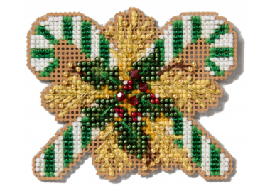 вишивка гладдю MH182532 Зелені цукерки-тростини. Набір для вишивки в змішаній техниці Mill Hill