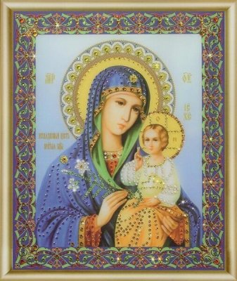 КС-056 Ікона Божої Матері Нев'янучий цвіт Набір картина стразами - 1
