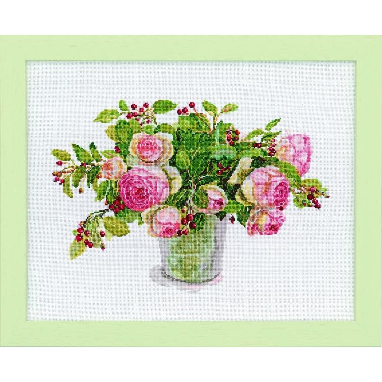 552102 Роза и июньская ягода. Набор для вышивки крестом Cosmo Fujico - 1