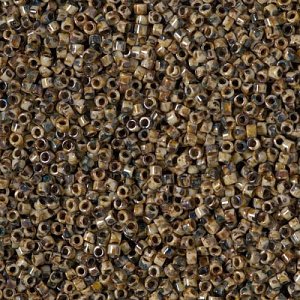 DB-2267 Бісер Miyuki Delica Beads 11/0 (непрозорий, покриття пікассо, мікс коричневий темний) - 1