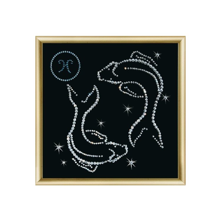 КС-008 Знак зодиака Рыбы Набор картина стразами - 1
