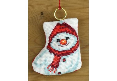  01-6256 Шкарпеток Сніговик. Набір для вишивання хрестом PERMIN