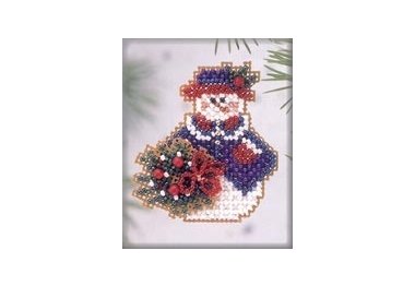 вышивка гладью h112 Зимняя снежная леди. Набор для вышивки в смешанной технике Mill Hill