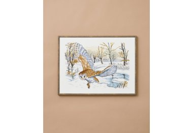  70-1304 Сипуха (Barn owl. Набір для вишивання хрестом PERMIN