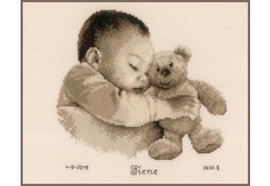  PN-0163566 Младенец с медведем. Набор для вышивки крестом Vervaco
