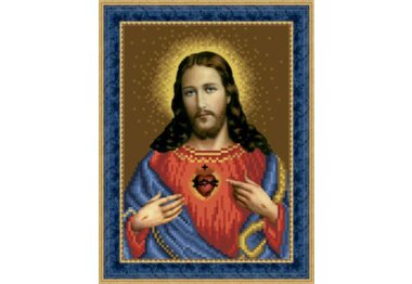  ТО-081 Ікона Відкрите Серце Ісуса. Схема для вишивки бісером (габардин) ТМ Барвиста Вишиванка