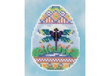 вышивка гладью MH181612 Яйцо со стрекозой. Набор для вышивки в смешанной технике Mill Hill