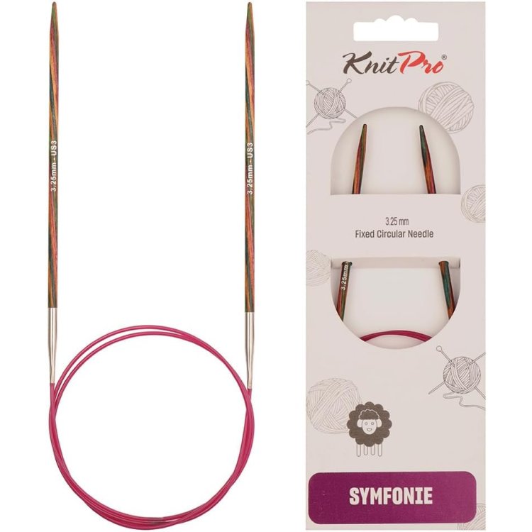 20516 Спиці кругові Symfonie Wood KnitPro, 150 см, 3.25 мм - 1