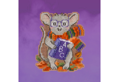 вышивка гладью MH182325 Школьная мышка. Набор для вышивки в смешанной технике Mill Hill