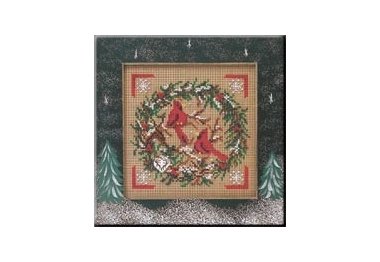 вышивка гладью MHCB223 Венок с кардиналами. Набор для вышивки в смешанной технике Mill Hill