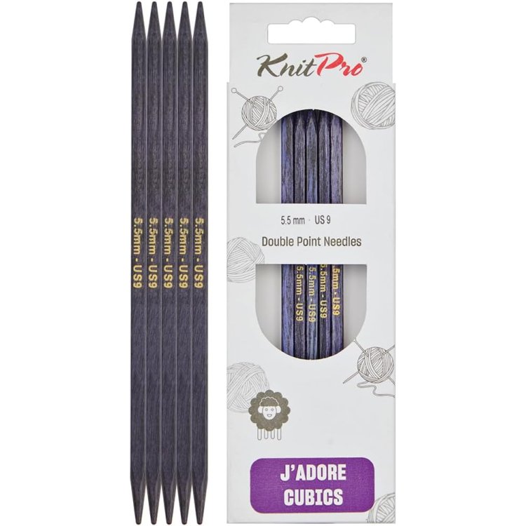 19012 Спиці шкарпеткові 5,50 мм J'adore Cubics KnitPro 15 см - 1