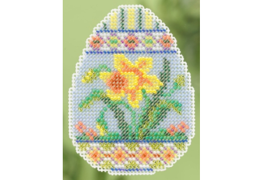 вишивка гладдю MH185102 Яйце з нарцисами. Набір для вишивки в змішаній техниці Mill Hill