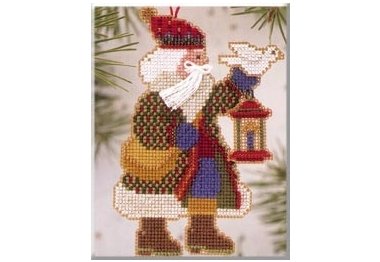 вишивка гладдю MHAS14 Санта. Набір для вишивки в змішаній техниці Mill Hill