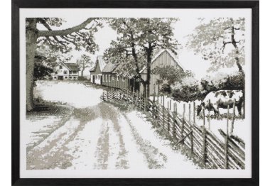 70-6813 Ферма. Монохром. Набор для вышивания крестом PERMIN 70-6813 Ферма. Монохром. Набор для вышивания крестом PERMIN