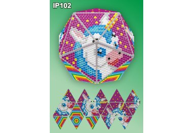 алмазная вышивка IP102 Новогодний шар Единорожек. Набор алмазной вышивки ТМ Вдохновение
