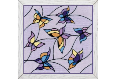  1625 Подушка/панно Вітраж Метелики. Набір для вишивки хрестиком Ріоліс