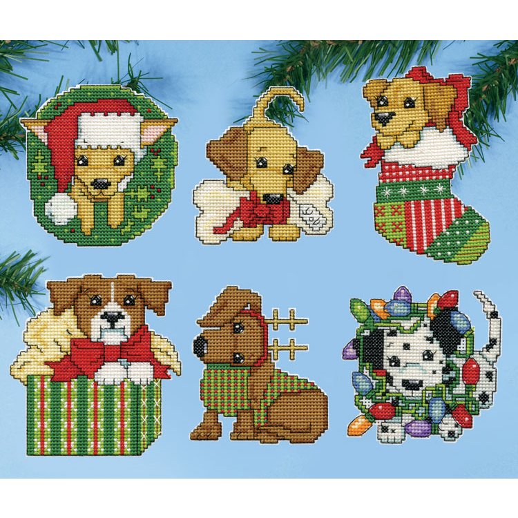 Рождественские щенки. Набор для вышивки крестом Design Works арт. dw5920 - 1