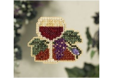 вишивка гладдю MH187102 Бокал для вина. Набір для вишивки в змішаній техниці Mill Hill