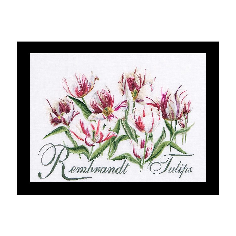 447 Rembrandt Tulips Linen. Набір для вишивки хрестом Thea Gouverneur - 1