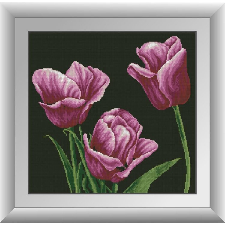 30869 Лілові тюльпани. Набір для малювання камінням Dreamart - 1