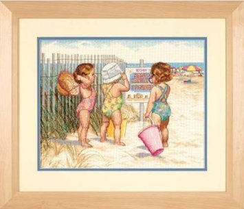 35216 Девочки на пляже. Набор для вышивки крестом Dimensions - 1