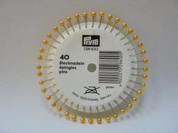 028600 Булавки з перловою головкою 0,58 x 40мм (золотого кольору), Prym - 1