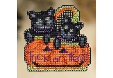 вишивка гладдю MH189204 Ласощі для кошенят. Набір для вишивки в змішаній техниці Mill Hill