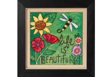 вышивка гладью ST152213 Жизнь прекрасна. Набор для вышивки в смешанной технике Mill Hill